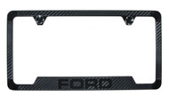 Ford Carbon Fiber Vinyl Inlay License Frame with Black Exposed Wordmark