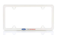 Ford Performance UV Printed White Plastic Thin Rim License Plate Frame Holder 4 Hole