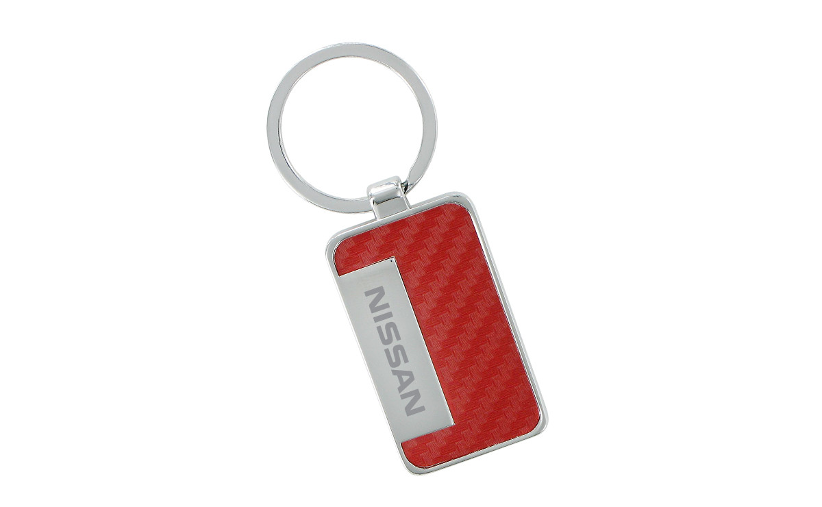 Nissan Red Simulated Carbon Fiber Key Chain License Frame Inc