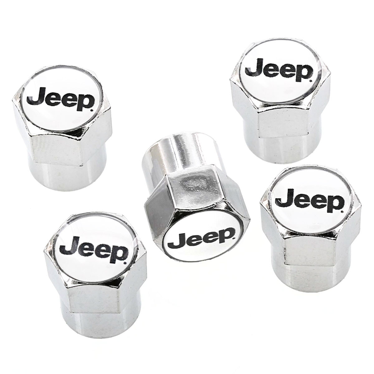 Jeep Chrome Plated Valve Stem Caps License Frame Inc