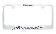Chrome Plated Zinc License Plate Frame with Honda Accord Script Imprint