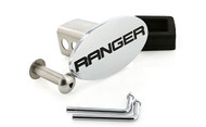 Chrome Plated Metal Trailer Hitch Cover with Ranger Logo  (2 inch Post)