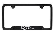 Infiniti Q70L Black Powder Coated License Frame_ Notched Bottom Frame Design