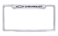 Chrome Plated Brass License Plate Frame with Epoxy Filled Chevrolet Logo