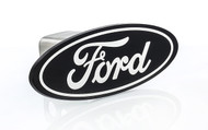 Black Powder Coated Ford Oval Logo Trailer Hitch Cover