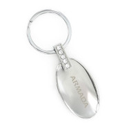 Metal Oval Shape Crystals Key Chain  with Laser Engraved Nissan Model Marks 