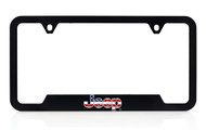 Black Plastic License Frame with UV Printed Jeep Logo _ Patriotic Theme