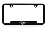 Mustang Horse Patriotic Theme UV Printed Black Plastic License Frame