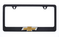 Black Coated Zinc License Frame with 3D Chevy Bowtie Badge _ Available in 2 frame design