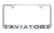 Lincoln Aviator Chrome Plated Brass License Plate Frame_ Wide Bottom Frame Design