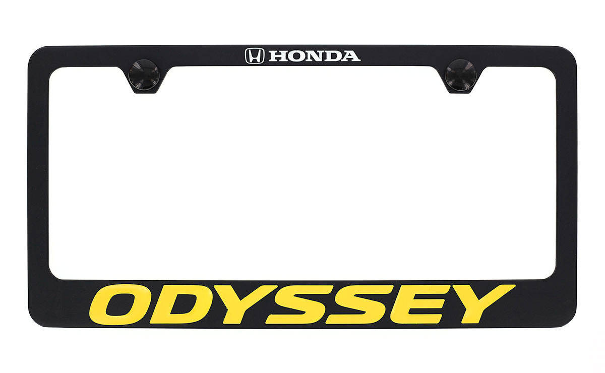 Honda Odyssey Golden Retro Black Powder Coated Zinc License Plate Frame