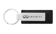 Rectangular Shape Black Leather Key Chain with Laser Engraved Infiniti Logo