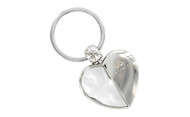 Half Crystal Half Metal Heart Shape Key Chain with Laser Engraved Infiniti Logo