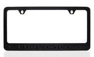 Jeep Brand Black Coated License Plate Frame with Black Cherokee Logo 