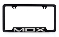 Acura Brand Black Coated Metal License Plate Frame with MDX imprint - Notch Bottom Frame