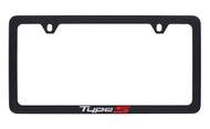 Acura Black Coated Metal License Plate Frame with UV Printed Type S Logo - Thin Rim Frame