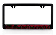 Jeep Brand Black Plastic License Plate Frame with UV Printed Gladiator Logo