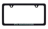 Jeep Brand Black Coated License Plate Frame with UV Printed Gladiator Logo _ Thin Rim Frame