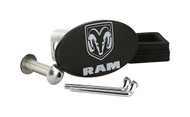 Ram Black Oval Hitch Cover with Ram Logo & Wordmark