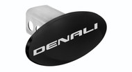 Black Powder Coated Oval Hitch Cover with Denali Logo