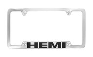Mopar Hemi Chrome Plated Metal License Plate Frame Holder 4 Hole