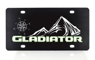 Jeep Brand Black Coated License Plate with UV Printed  Gladiator Graphics