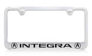 Acura Brand Chrome Plated Metal License Plate Frame with Integra imprint
