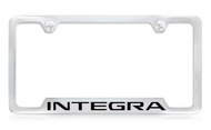 Acura Brand Chrome Plated Metal License Plate Frame with Integra imprint - Notch Bottom Frame