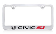 Chrome Plated Zinc License Plate Frame with Honda Civic Si Logo