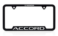 Honda Brand Black Plastic License Plate Frame with UV Printed Honda Accord Logo