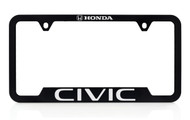 Honda Brand Black Plastic License Plate Frame with UV Printed Honda Civic Logo