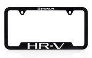 Honda Brand Black Plastic License Plate Frame with UV Printed Honda HR-V Logo