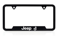 'Jeep Wave' UV Printed Black Plastic License Plate Frame
