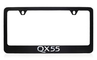 Infiniti QX55 Black Coated License Plate Frame in Exposed Chrome Imprint