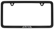 Nissan Ariya Black Coated License Plate Frame in Exposed Chrome Imprint - Thin Rim