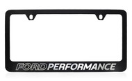 Ford Performance Black Coated Metal License Plate Frame with Exposed Chrome Logo