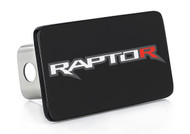 Ford Brand Black Coated Rectangular Hitch Cover with UV Printed Raptor Logo 