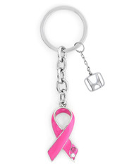 Pink Ribbon Key Chain with Honda Logo Charm