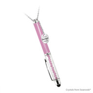 Crystalline Stylus Pen Necklace - Pink