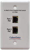 CyberData 011528 - In-Wall 2-Port Gigabit PoE Switch