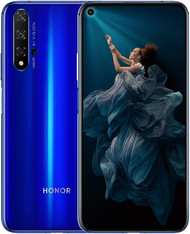 HONOR 20 Dual SIM Smartphone, 6.26 Inch Display, 48 MP AI Quad Camera, 6GB RAM + 128 GB storage, Side Fingerprint,Sapphire Blue, - Mobile Phone