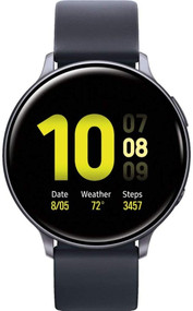 Samsung Galaxy Watch Active2 (Silicon Strap + Aluminum Bezel) Bluetooth - (Aqua Black, R820-44mm) - Smart Watch
