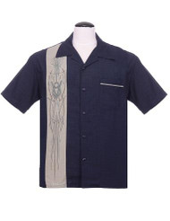 Steady V8 Pinstripe Button Up - Navy
