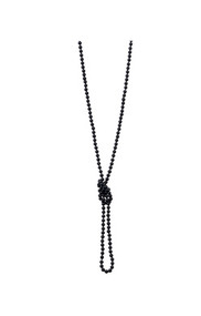 Unique Vintage 1920's Flapper Bead Necklace - Black Pearl