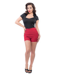 Steady High Waist Bombshell shorts - Red