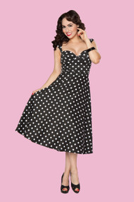 You asked, we delivered! Our most popular dress will now be available in polka dot! We have black/white or red/white available!
We also have this style in a variety of colors and fabrics! Choose the one that is right for you!