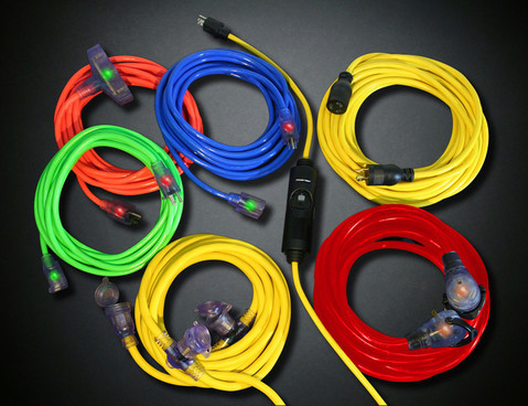 50' Yellow Extension Cord - Triple Tap