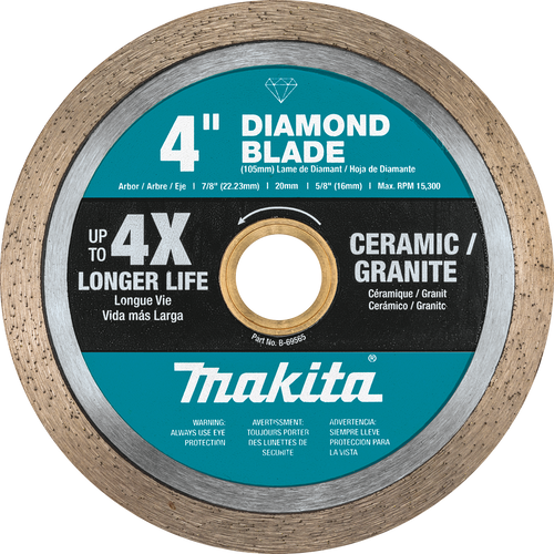 4" Diamond Blade, Continuous Rim, General Purpose