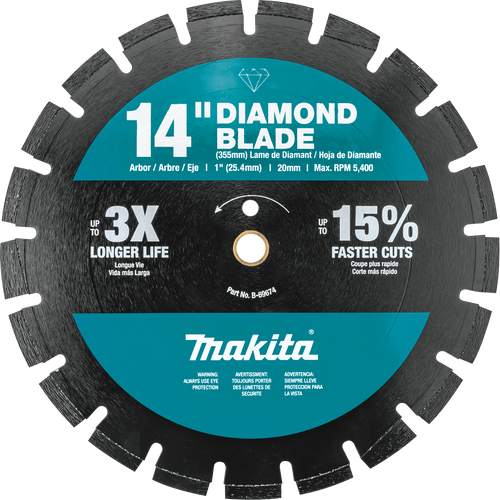 14" Diamond Blade, Segmented, Dual Purpose