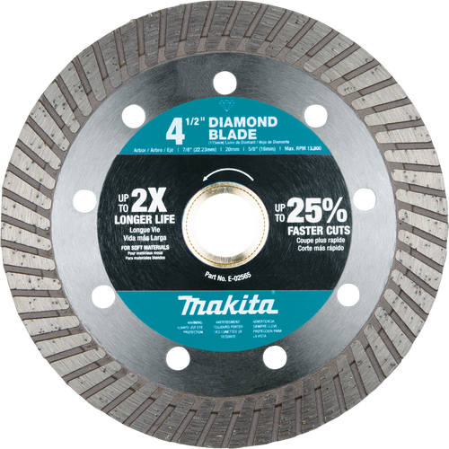 4 1/2" Diamond Blade, Turbo, Soft Material